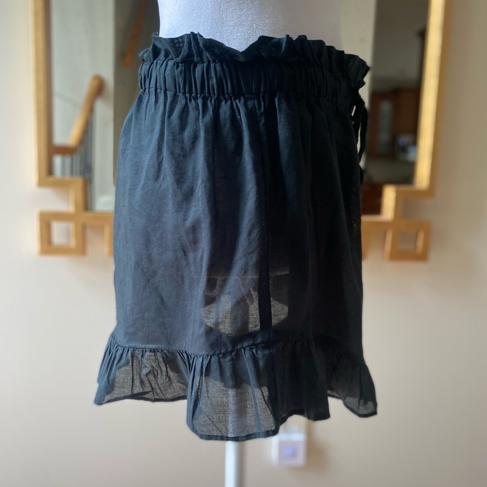 J Crew Cotton voile ruffle beach short black small - Picture 4 of 15
